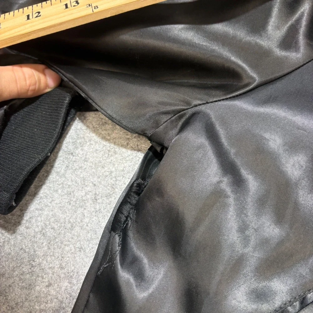 Vintage Aristo Jac Boot Hill Nite Club Satin Bomber Jacket Mens Medium Black USA